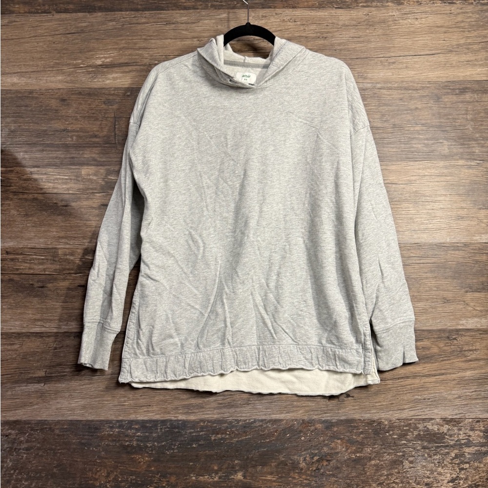 Aerie Light Gray Hoodie Top